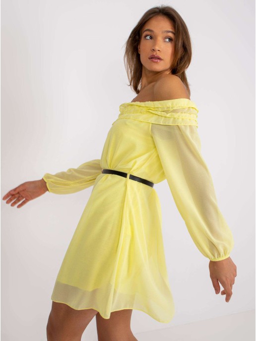 Sukienka-DHJ-SK-6831.36-jasny żółty