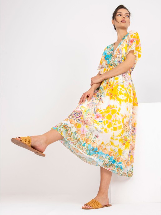 Sukienka-DHJ-SK-15967-1.01P-biało-żółty