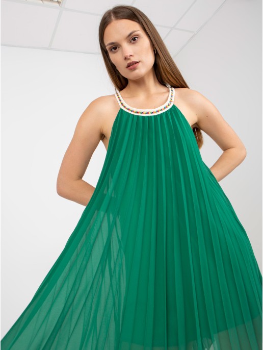 Sukienka-DHJ-SK-0010.35-ciemny zielony