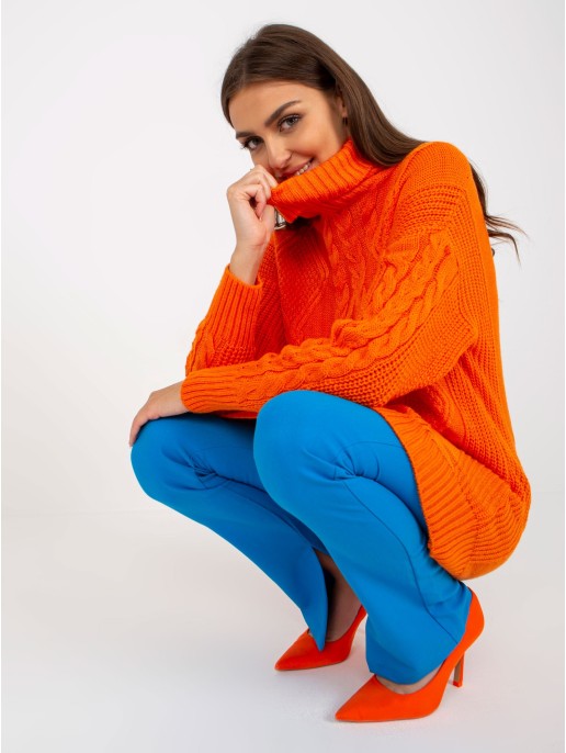 Sweter-LC-SW-8015.25P-pomarańczowy