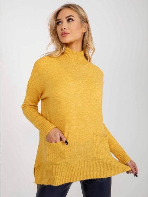 Sweter-RV-SW-7051.95P-żółty