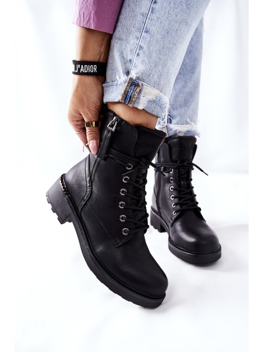 High boots Workers With Sliders Black Maisa