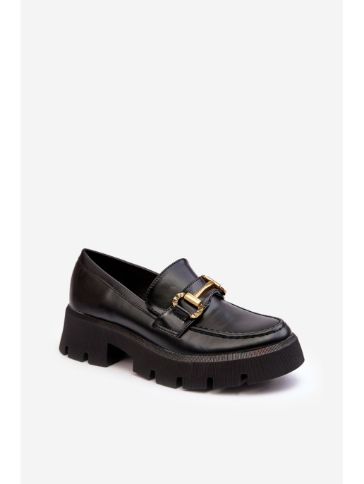 Women's Loafers with Embellishment Black Peuria