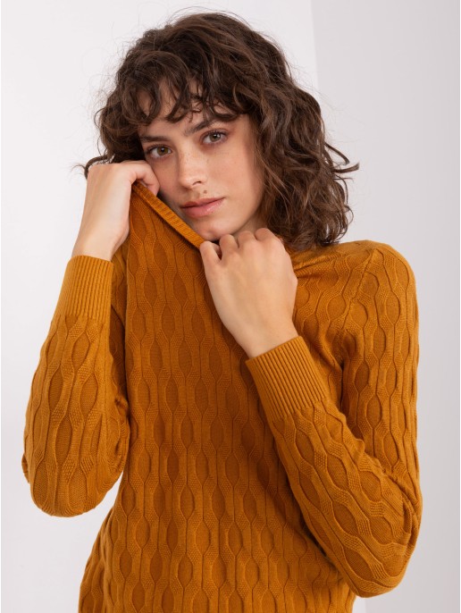 Sweter-AT-SW-2324-2.68-ciemny żółty
