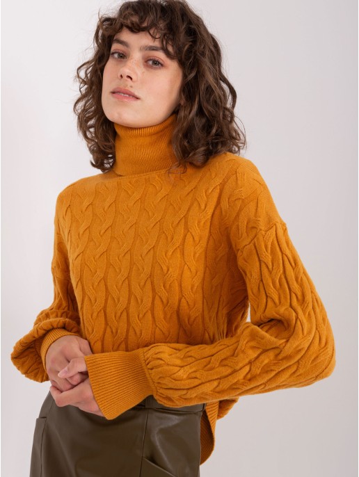 Sweter-AT-SW-2348.93-ciemny żółty