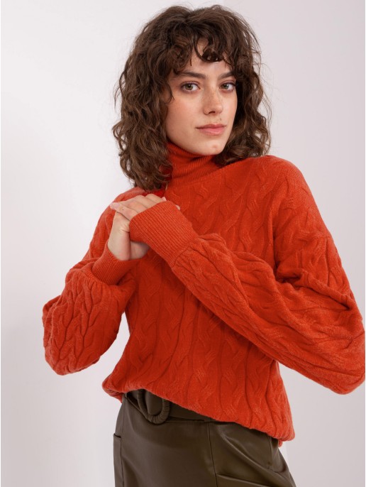 Sweter-AT-SW-2348.88-ciemny pomarańczowy