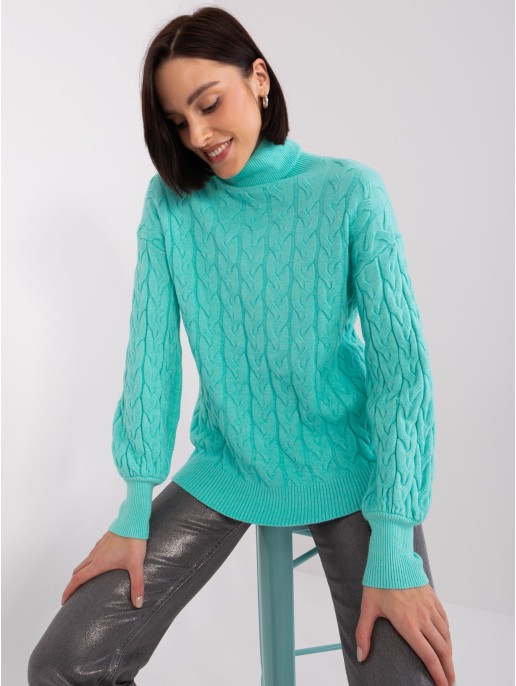 Sweter-AT-SW-2348.88-mietowy