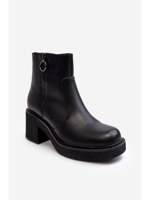 Women's Zipper Boots Black Romella