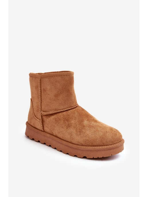 Women's Suede Snow Boots Lined Camel Nanga