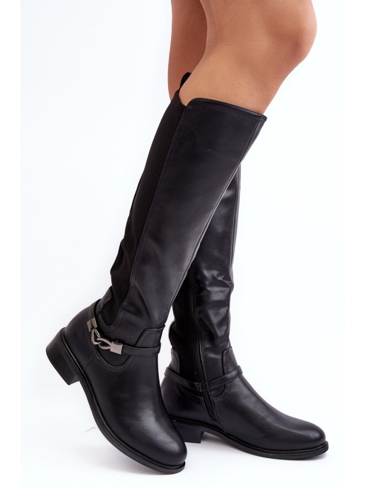 Women's Insulated Knee-High Boots SBarski HY07-329 Black