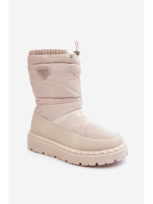 Women's snow boots with thick sole in light beige Lureta