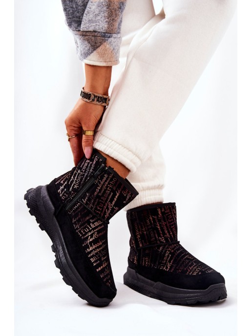 Printed Insulated Snowboots Black Freesia