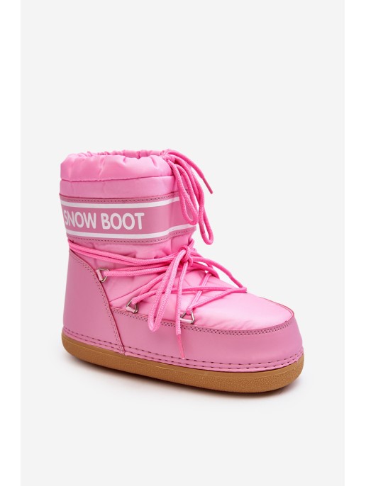 Women's lace-up snow boots in pink Soia