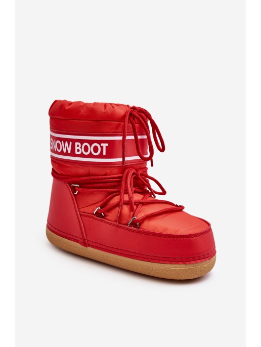Women's lace-up snow boots Red Soia