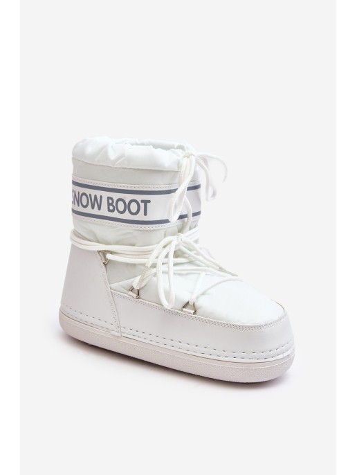 Women's lace-up snow boots white Soia