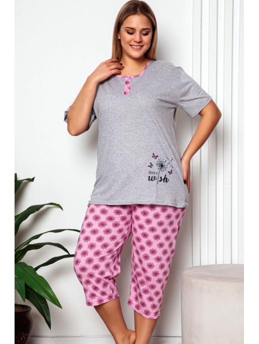 Moteriška pižama trumpomis rankovėmis