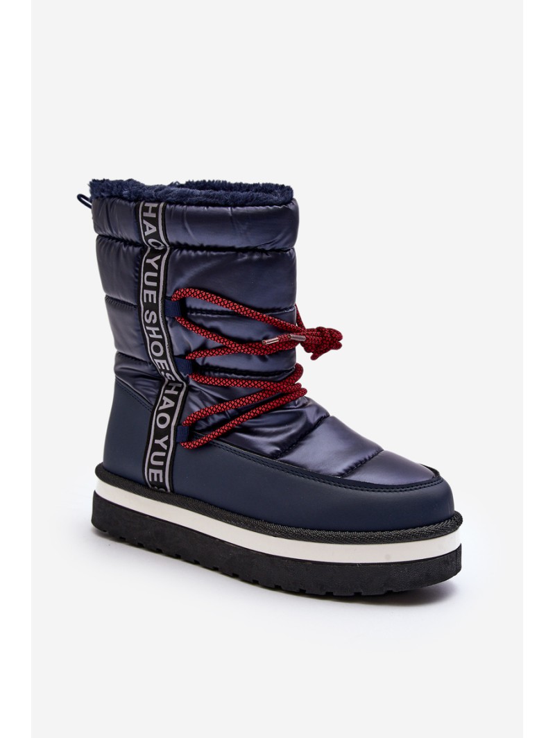 Women's Snow Boots with Laces Navy Lilara