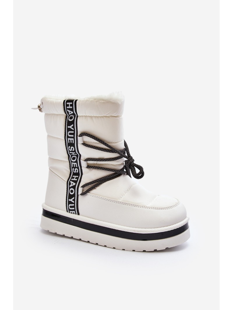 Women's Snow Boots with Lacing White Lilara