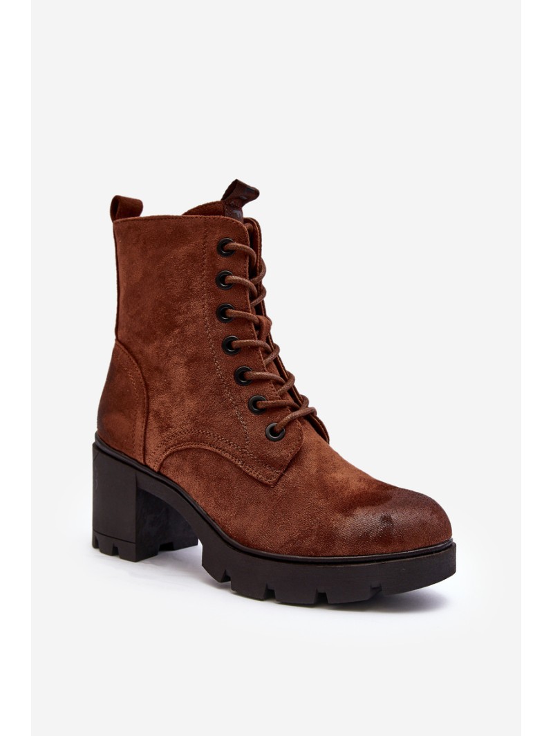 Women's Lace-Up Ankle Boots Brown Lunielle
