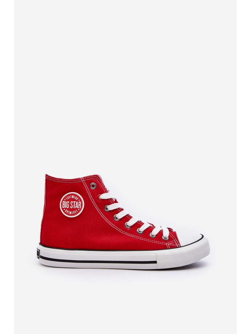 Women's Classic High Top Sneakers Big Star T274024 Red