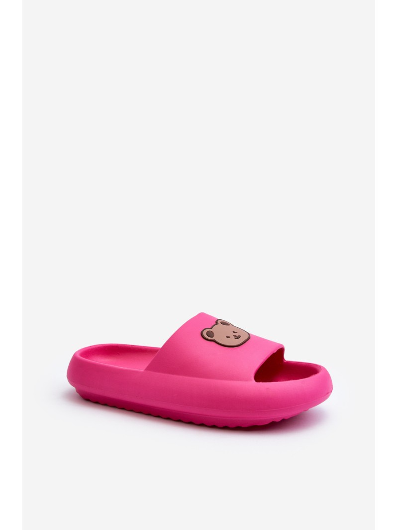 Light Women's Foam Slippers With Teddy Bear Fuchsia Lia