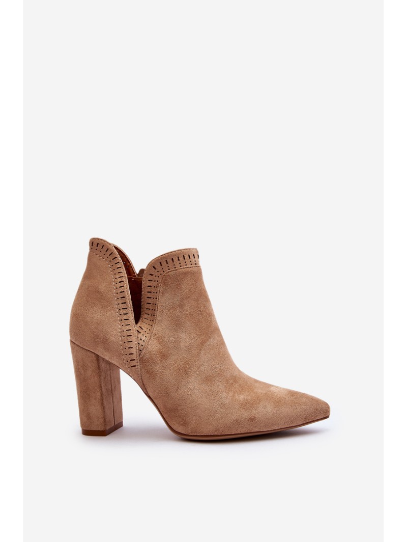Women's ankle boots with cut-out beige Kerestia