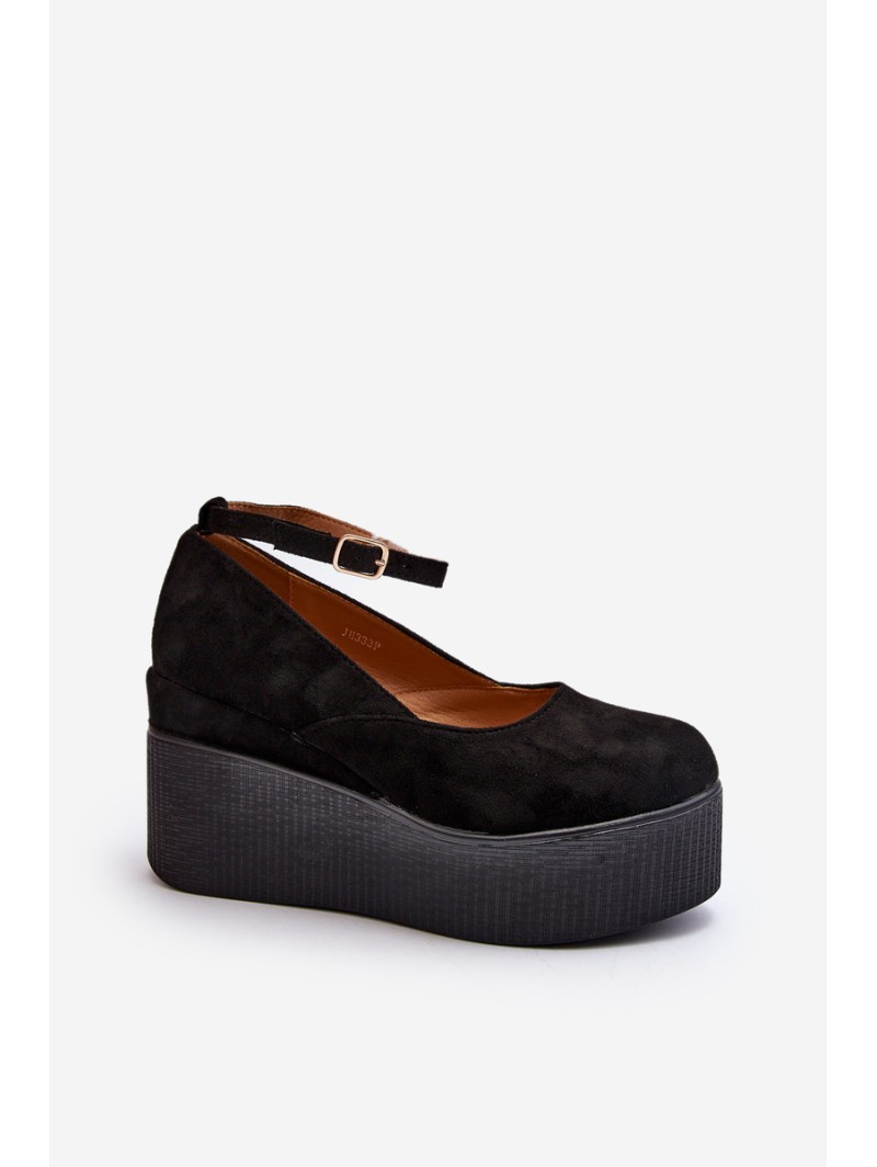 Women's Black Wedge Espadrilles Malla