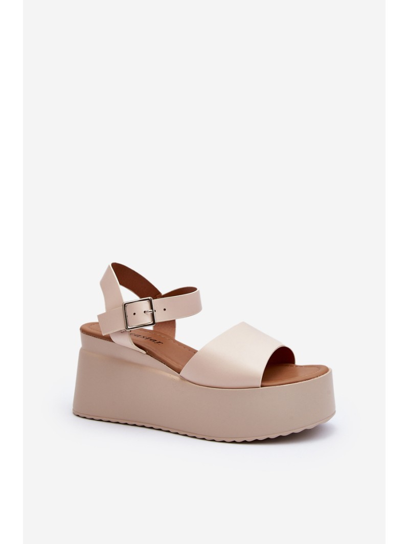 Women's Wedge Sandals in Beige Geferia