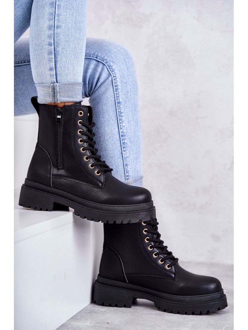 Women's Warm Leather Boots Light Black Dorchen