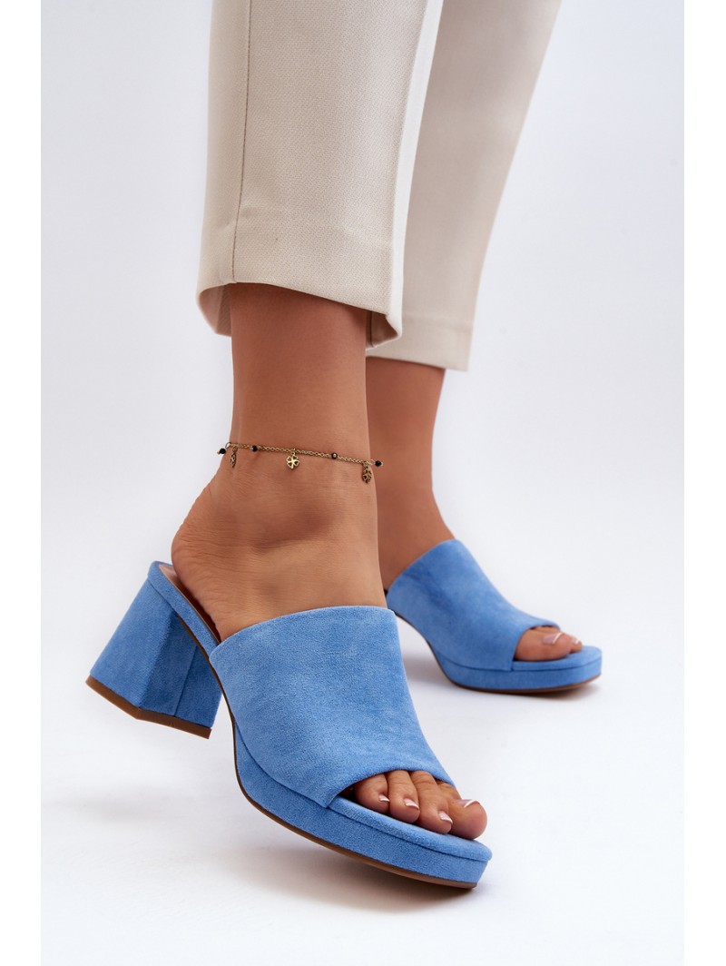 Women's Blue Heeled Sandals Bralya
