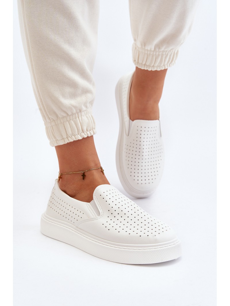 White Women's Slip-on Sneakers Echossia