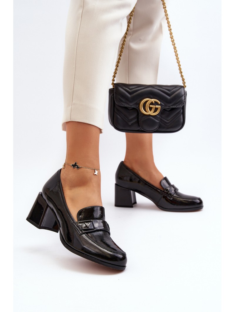 Black Patent Leather High Heel Court Shoes Felicijana