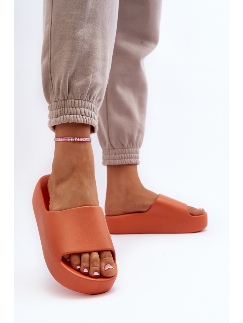 Women's Slides on Thick Sole Orange Oreithano