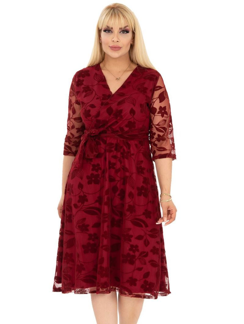 Burgundia kleit rihmaga